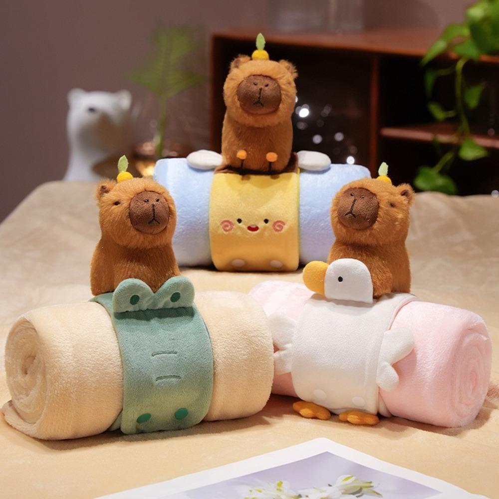 Animal Shaped Air Conditioning Blanket Warm Animals Stuffed Toy Office Nap Blanket Warm Winter