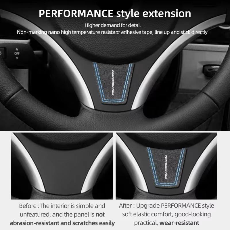 Betterhumz For BMW E92 E90 E93 3 Series Made of Alcantara Steering Wheel Patch Trim Sticker Panel Car Interior Tuning Accessory