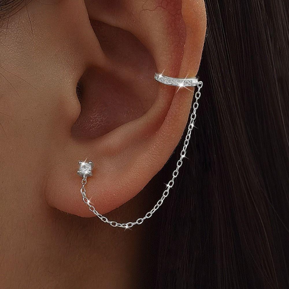 Серьги-подвески Цепочка Зажимы-клипсы на уши Стиль Ear Cuff Серьги в стиле Helix Простой стиль Серьги для козелка Ухо
