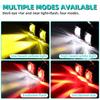 2Pcs Motorcycle LED Lights Universal Motos Dual Color Spotlights 360 Degree Adjustment Auxiliary Fog Light Motorcycle Accessory
