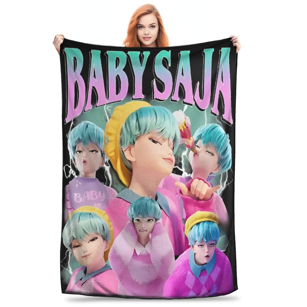 KPop Demon Hunters Huntrix Blue Tiger Derpy Blanket Super Soft Cozy Throw Blankets for Sofa 50x60 Inch Multi-size Bedspreads