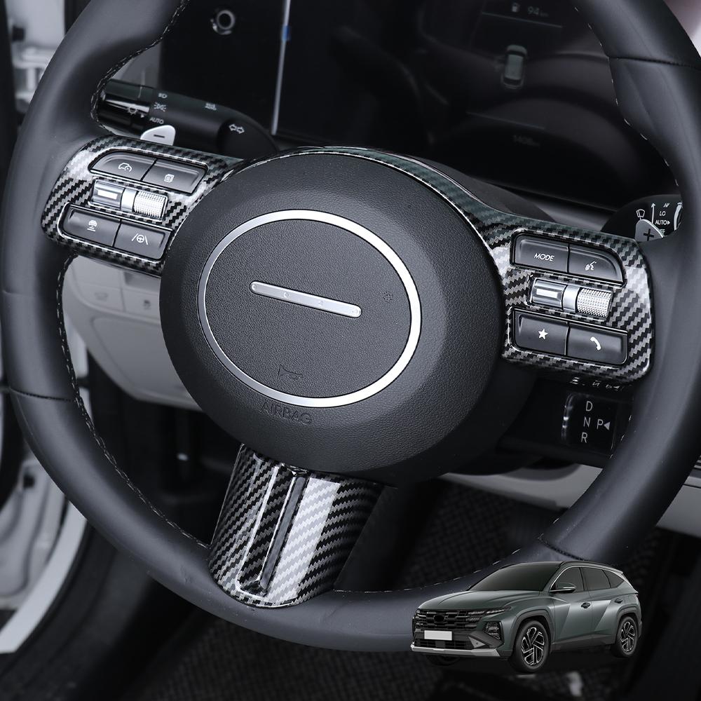2PCS Car Steering Wheel Switch Button Trim Panel Frame Cover For Hyundai Tuscon NX4 2026 LHD RHD