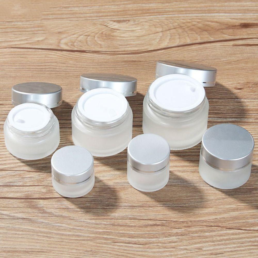 Empty Face Cream Bottles Silver/Gold/Black/White Makeup Jar Frosted Glass Cream Jar for Skin Care