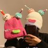 Sausage Mouth Knitting Hat Cartoon Plush Doll Decor Warm Cozy Plush Doll Hat Cold Weather Winter Headwear