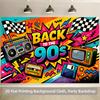 1 piece of 2D background fabric, nostalgic polyester background fabric in the style of the 1990s, party banner