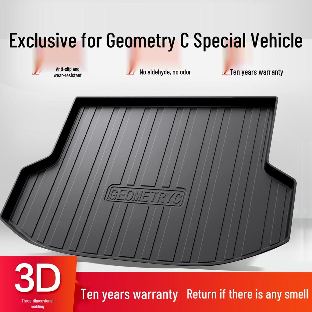 Коврик в багажник Geely Geometry C: Водонепроницаемый защитный коврик для багажника из ТПЭ для модификации интерьера