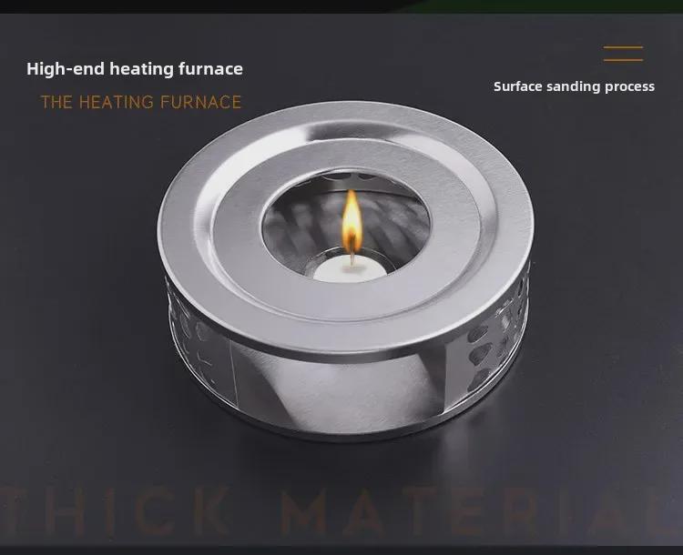 Stainless Steel Tea Warmer: Candle Heated Base for Brewing and Warming Tea