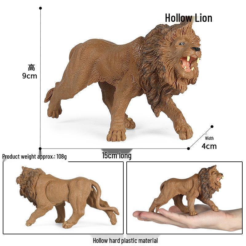 Kids' Wild Animal Figures: Lion, Tiger, Cow, Goat, Rhino, Horse, Leopard, Elephant - Plastic Educational Toys