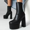 Fashion Platform Ankle Boots for Women Black White Gold Silver Short Boot High Heel Party Fetish Shoes Lady Big Size 458 New 2024 Winter