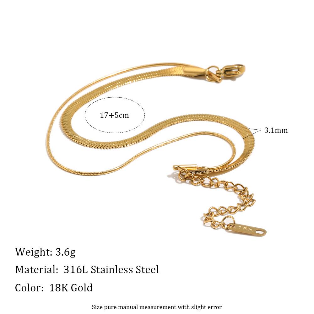 MamacitaSlay 316L Stainless Steel Double Layer Snake Chain Bracelet 18K Gold Plated Waterproof Jewelry For Stacking Bracelet