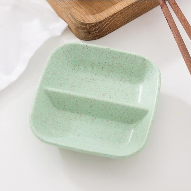 Wheat Straw Seasoning Plate Calf Sauce Vinegar Tableware Dinner Plate Sauce Plate Multi-purpose Draining Plate