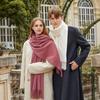 Couple Scarf Women's Winter High End Wool Scarf Solid Color Versatile Men's Shawl Korean Cashmere Scarf