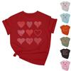 Женская повседневная свободная футболка с принтом ко Дню святого Валентина, круглый вырез, пуловер, топ с короткими рукавами