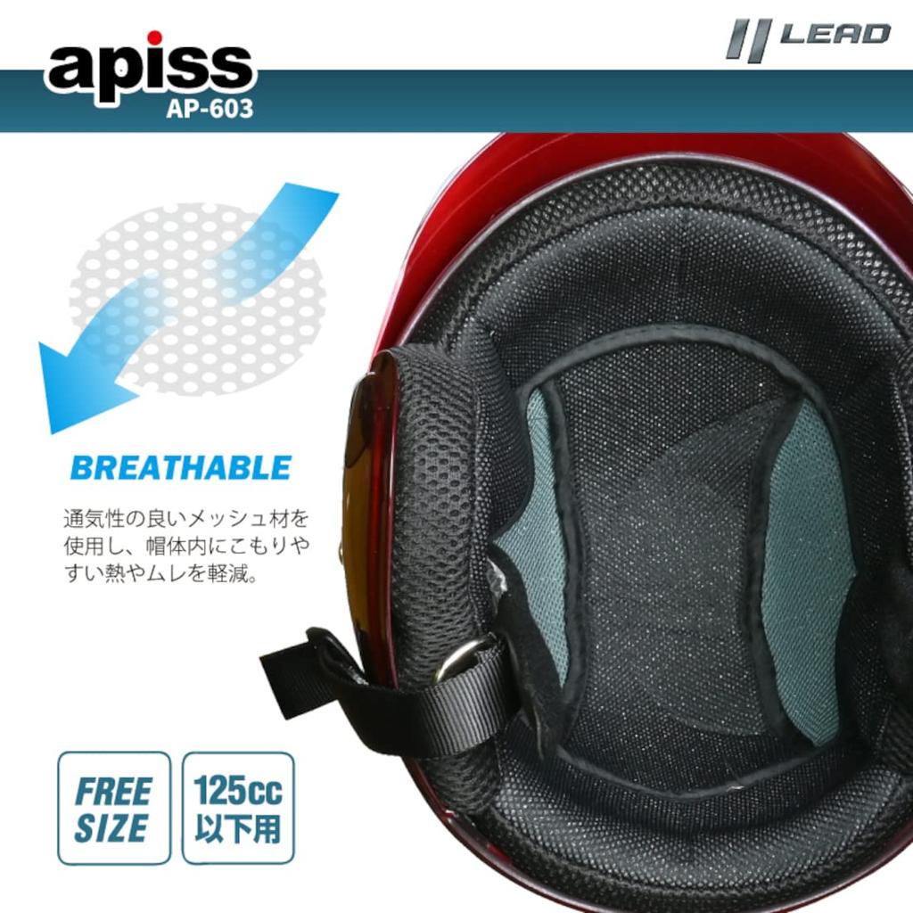 LEAD Motorcycle One Size Fits Fits Semi-Jet AP-603 Helmet, White, Most, 57-60cm