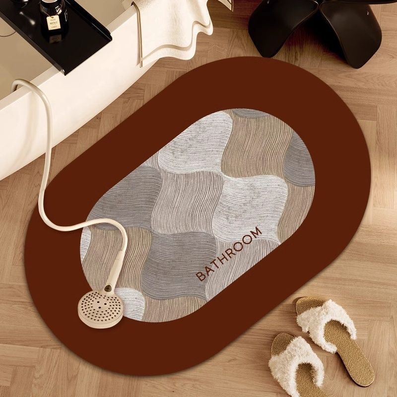 American Medieval Style Diatom Mud Floor Mat, Bathroom Non-Slip Absorbent Floor Mat, Bathroom Dirt-Resistant And Wear-Resistant Cutting Foot Mat