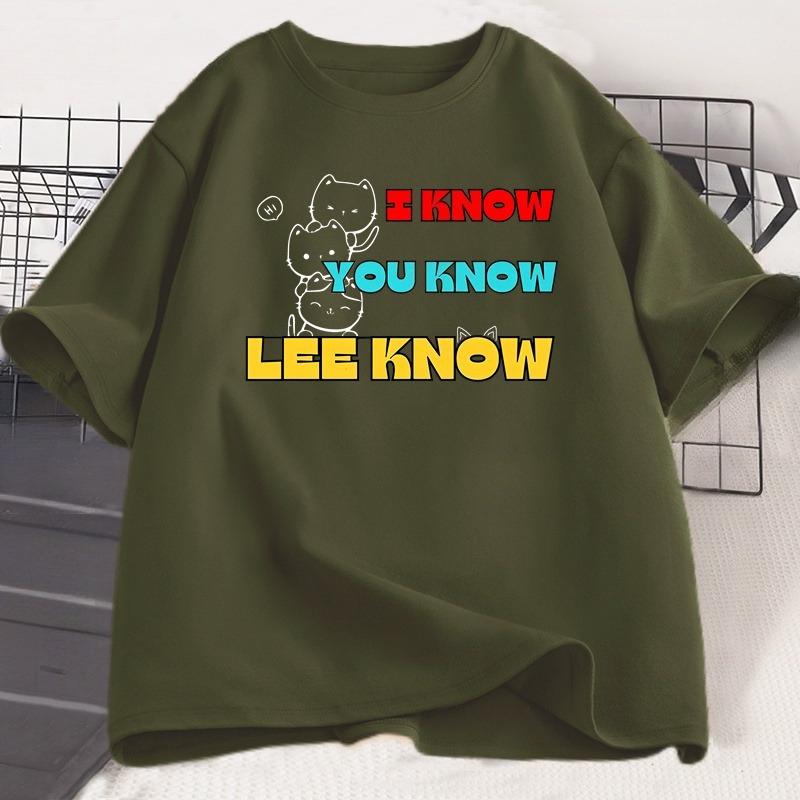 I Know You Know Lee Know T Shirt Trendy Cotton Short Sleeve Summer Tshirt Korean Fashion Popular Clothes Casual Round Neck Top