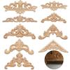 Furniture Parts Corner Appliques Frame Woodcarving Decorative Wooden Figurines Crafts Wood Carved