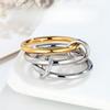 Кольцо из нержавеющей стали с контрастными тремя кольцами, кольцо с гальваническим покрытием из титановой стали с передовым чувством, нишевые женские аксессуары