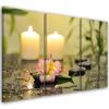 Three Piece Picture Canvas Print Candles Stones