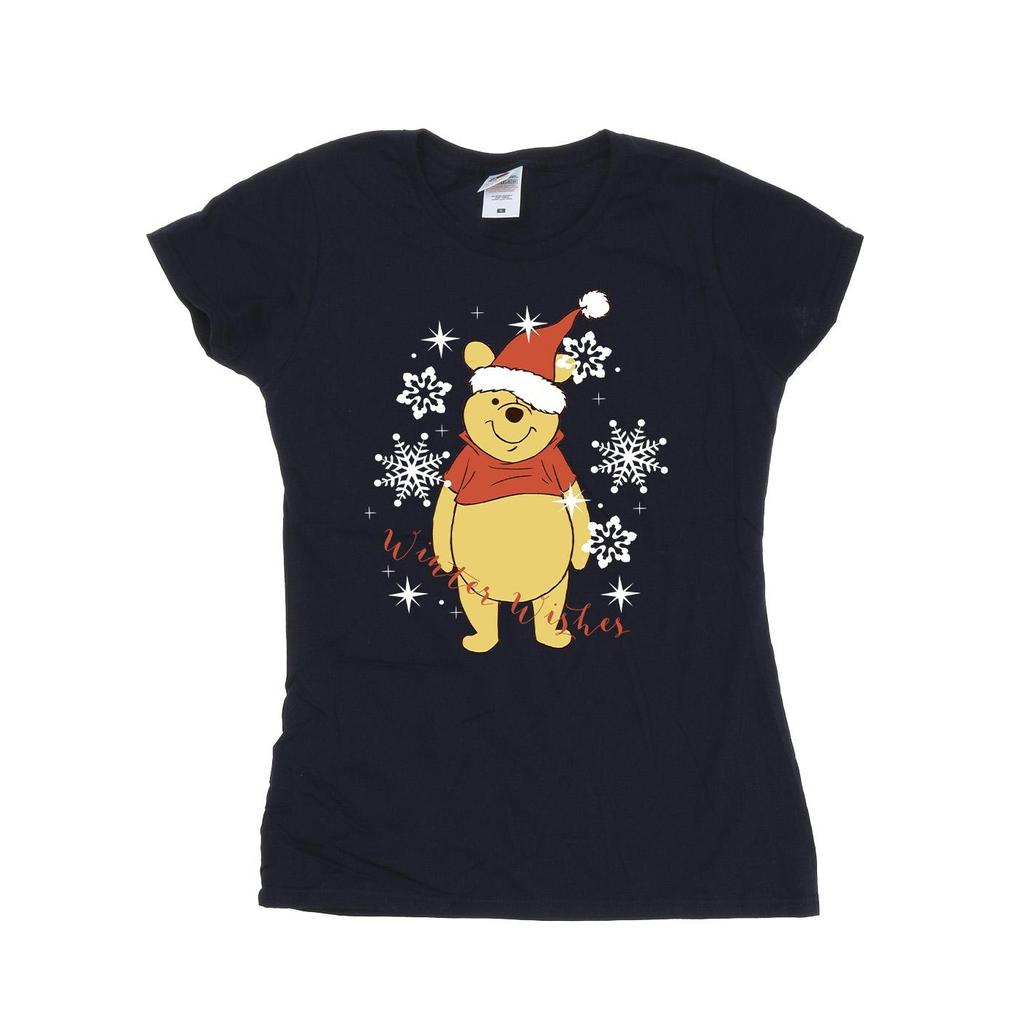 Disney Womens/Ladies Winnie The Pooh Winter Wishes Cotton T-Shirt