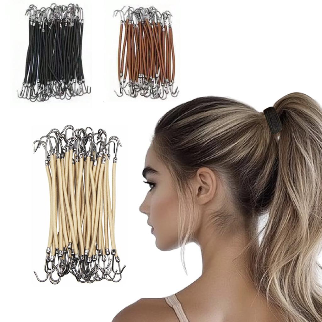 3015pc Ponytail Rubber Hook Elastic Hair Bands For Women Gum Hooks Hair Accessories Hair Ties Styling Tools Holder Bungee Bands
