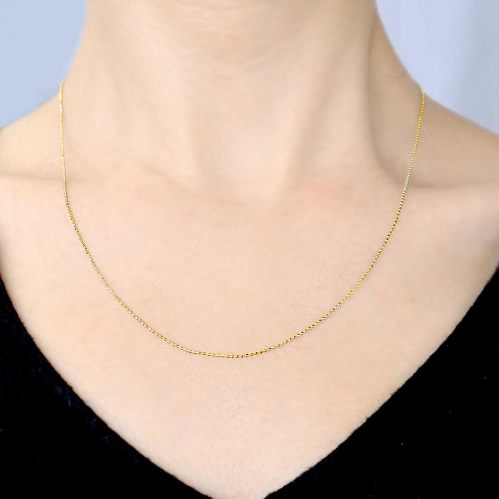 Gold Chain Necklace 18K K18 Cut Ball Width Maximum 45cm Length Adjustable [Lara Christie] 0.7mm Approx. 1.2g Lc97-0011