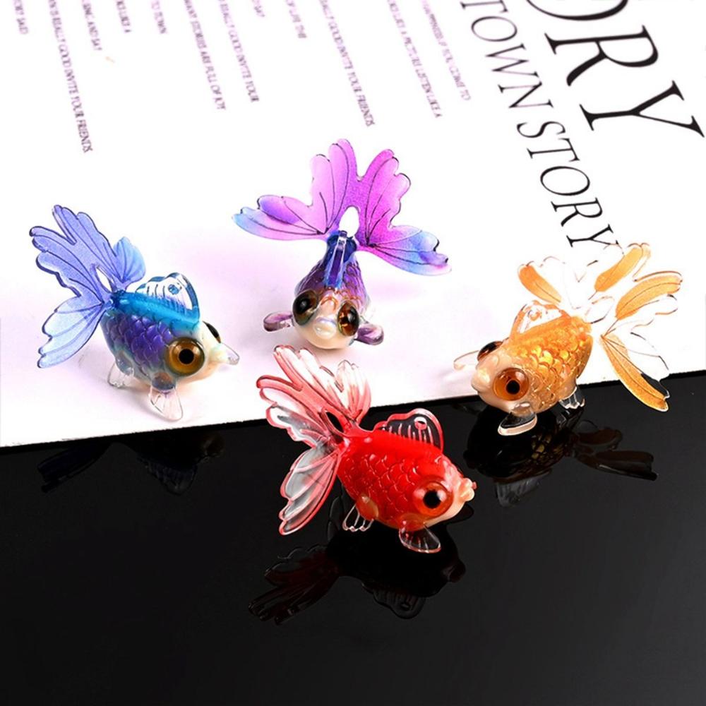 DIY Fairy Garden Acrylic Miniature Decoration Goldfish Ornament Figurines