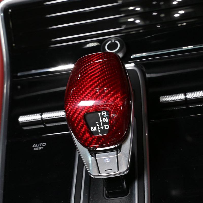 Real Carbon Fiber Car Interior Gear Shift Gear Head Cover Trim For Porsche Panamera 971 2017-2023 Auto Accessories
