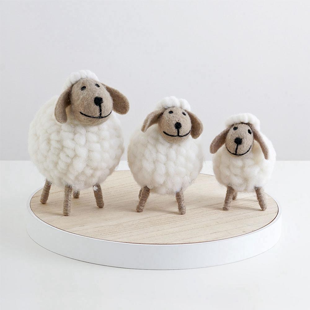 Supplies Miniatures Wool Felt Sheep Home Furnishings Mini Table Ornament Figurines Desktop Decor