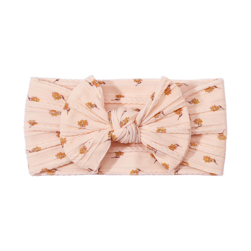 Cute Bowknot Baby Headbands Soft Elastic Nylon Girl Hairbands Solid Color Bow Turban Sunflower Headwear Hair Accessorie