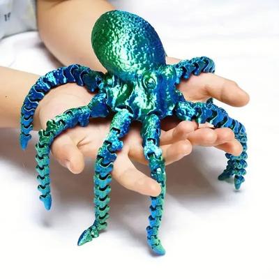 1 шт. 3D-печатная фигурка осьминога, креативные животные, ландшафтные украшения, имитация осьминога, настольная домашняя модель, подарок для детей на праздник