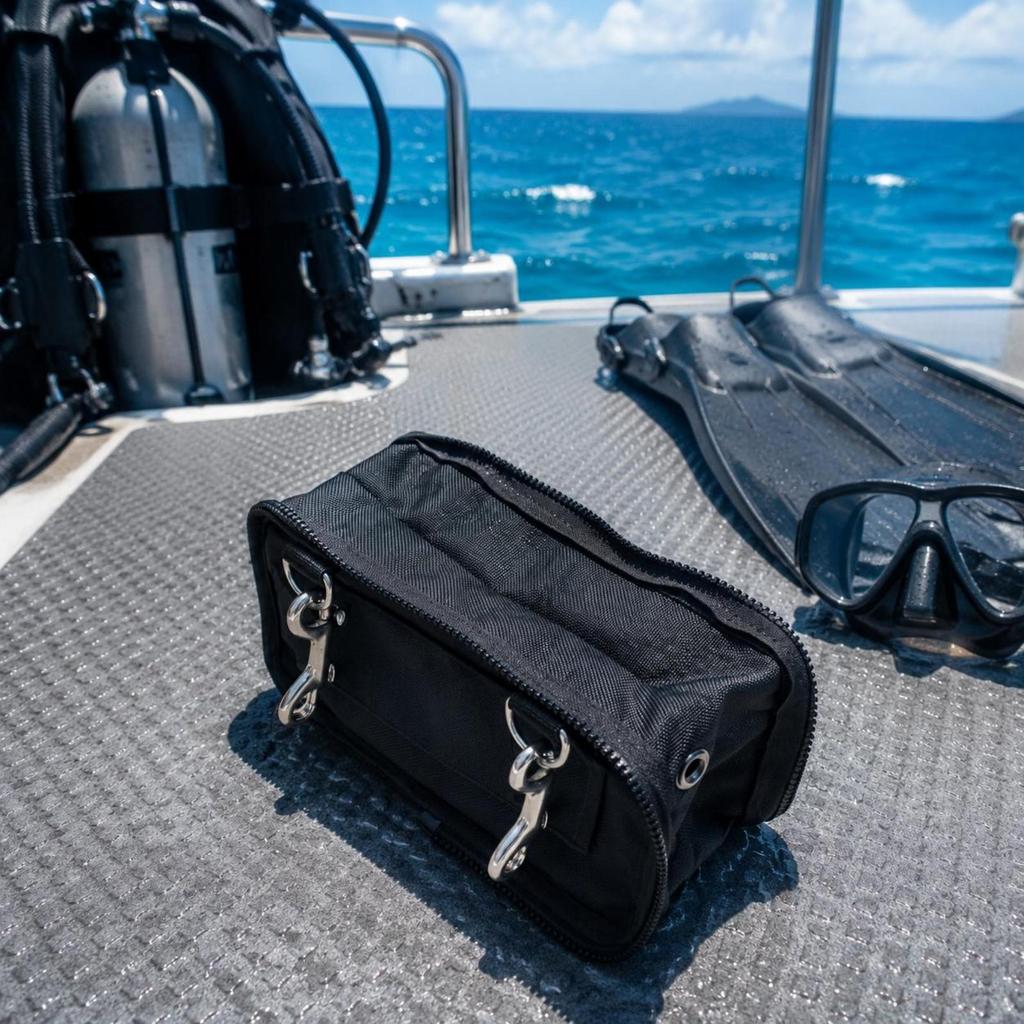 Сумка для хранения BCD из нейлона 1680D Боковая сумка с крючками из нержавеющей стали 316 Боковое крепление для дайвинга для