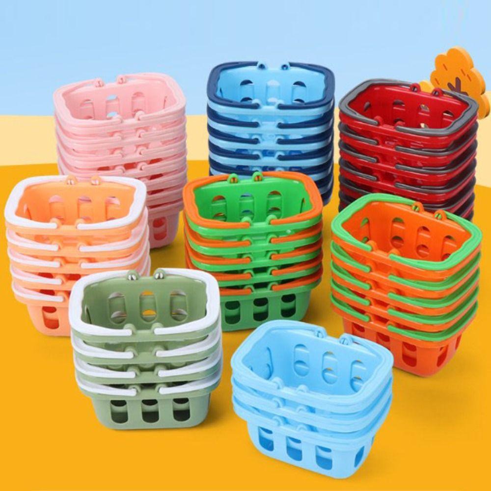 5pcs Mini Dollhouse Miniature Shopping Basket Plastic Kids Supermarket Tool  Doll House