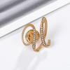 High-Precision Electroplated Vintage Alloy Brooch with Rhinestones