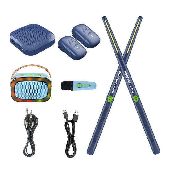 1 комплект воздушной барабанной установки с барабанными палочками, педалями, аудиоконвертером, динамиком, 3D-датчиком движения, электрическая барабанная установка для начинающих, виртуальный барабан, ударный инструмент