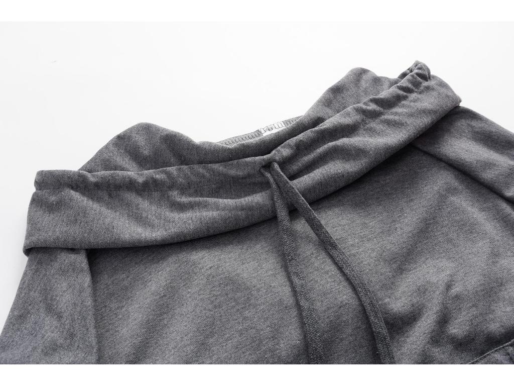 2023 Осень/Зима Европейский и Американский Однотонный Длинный Худи с Капюшоном