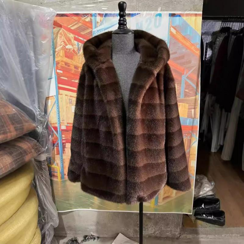 Женское зимнее пальто с капюшоном из искусственного меха, средней длины, в стиле Sweet Chic