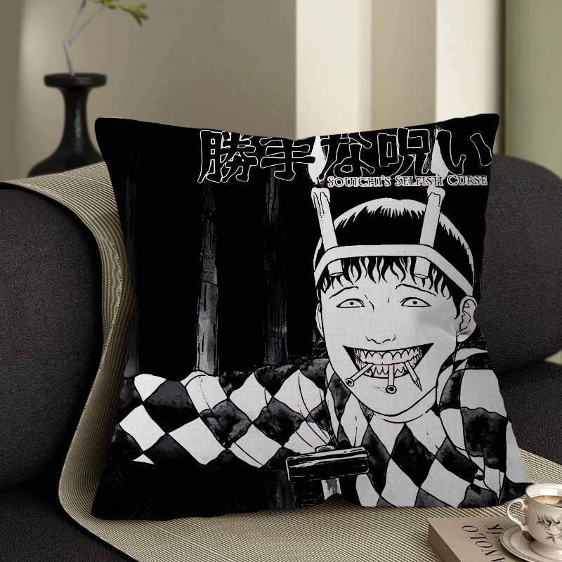 Junji Ito Kawakami Tomie Cushion Cover Polyester Sofa Cushions Decorative Throw Pillows Home Decoration Pillowcover