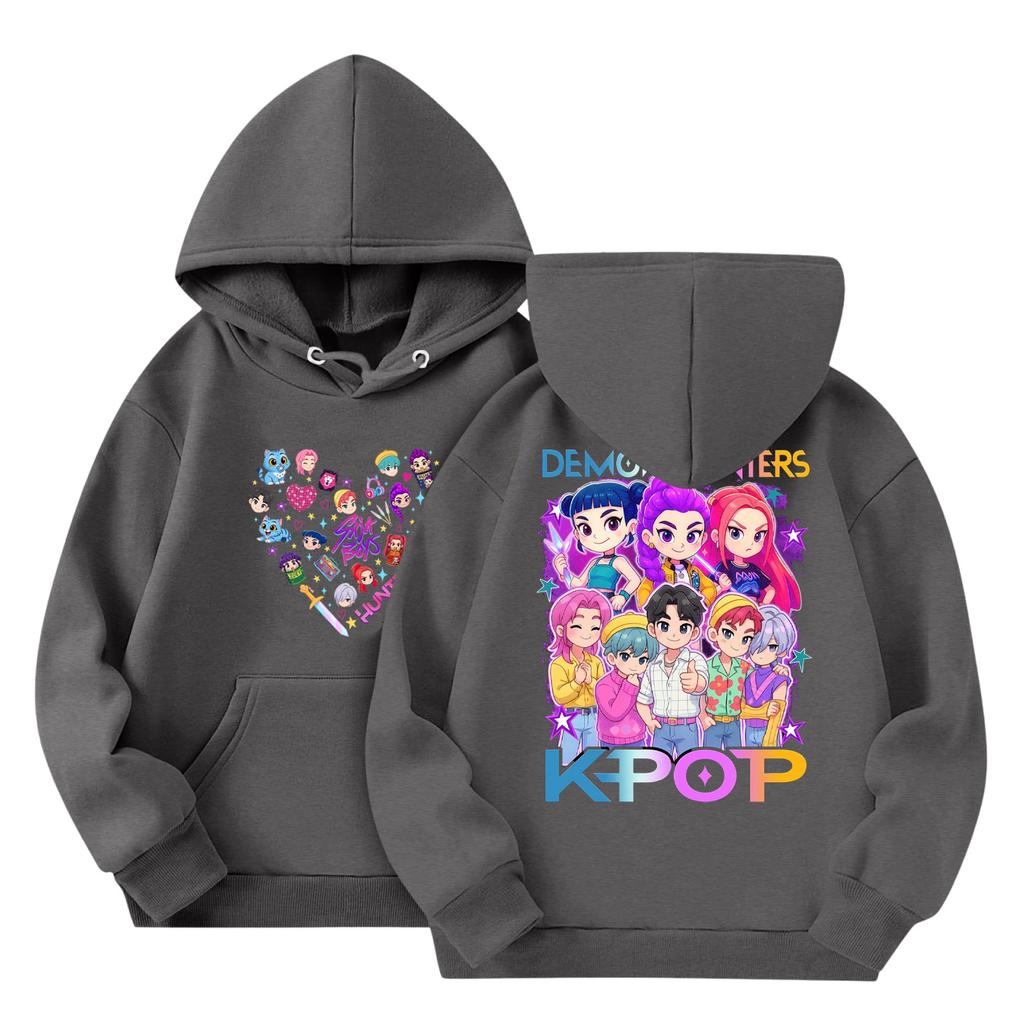 Child Fashion Lightweight Long Sleeve Pullover With Pockets  Print Hoodie