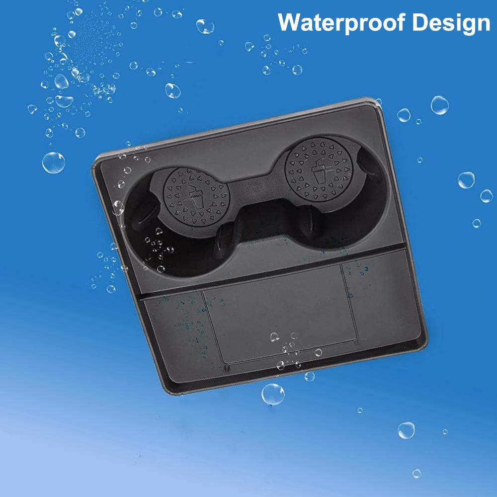 For Tesla Model 3/Y 2024-2024 Central Control Cup Holder Card Key Limit Area Storage Box Beverage Non-slip Double Hole Insert