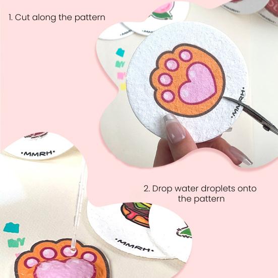 Foam Texture Blank Painting Paper 3D Drawing Magic Canvas Sponge with Water Brush White Puffy Paint Paper for Kids Adults DIY Art Craft Supplies