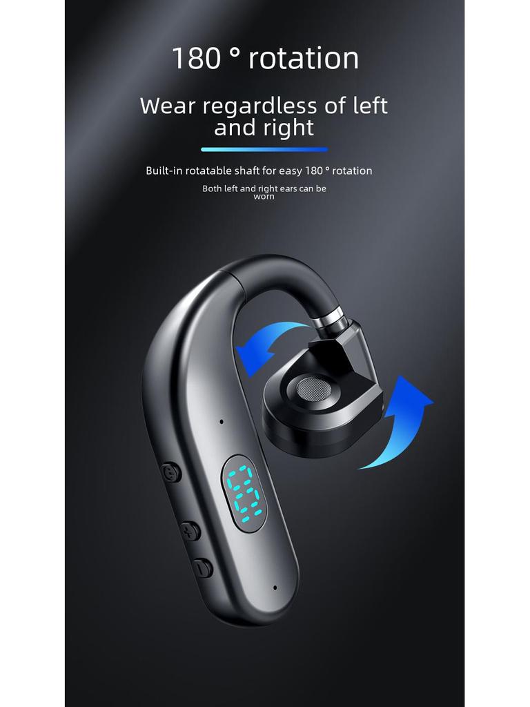 Беспроводная Bluetooth-гарнитура T50: Конструкция с заушным креплением, открытый тип, большая емкость, сверхдлительное время работы от аккумулятора для работы, вождения и бега