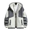 Men's Spring and Autumn Winter Plus Hooded Jacket Thickened Loose Warm Zipper Jacket Loose Jacket