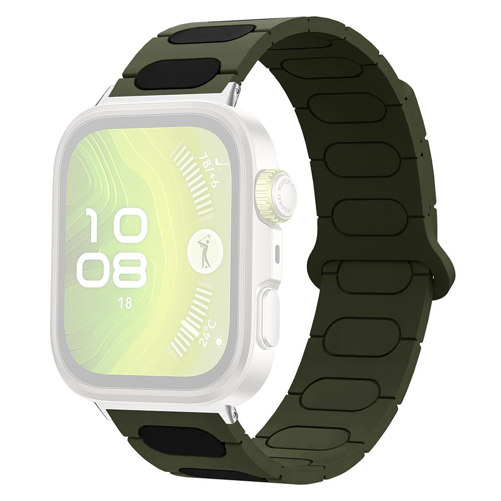 Магнитный ремешок овального дизайна для Huawei Watch Fit 4 Pro/Fit 4/Fit 3 Силиконовый ремешок для часов Двухцветный