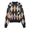 Hashamatli Brend Dizayneri Jakard Dumaloq Bo'yinli Pulover Qishki Qalinlashgan Keng Retro Moda Kundalik Kollej Uslubidagi Sviter C-252
