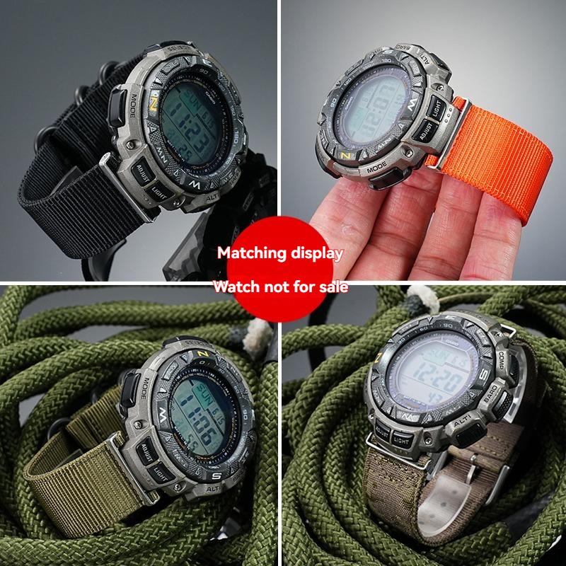 Сменный нейлоновый холщовый ремешок для часов Casio PROTREK PRG-130Y PRW-1500 PRG-240 | Водонепроницаемый спортивный ремешок Мужские аксессуары
