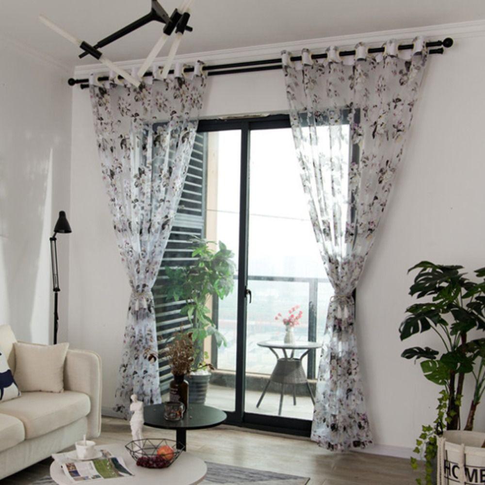 Романтичные шторы на окна, тюль, занавеска из марли, современный цветочный узор, прозрачная занавеска для спальни
