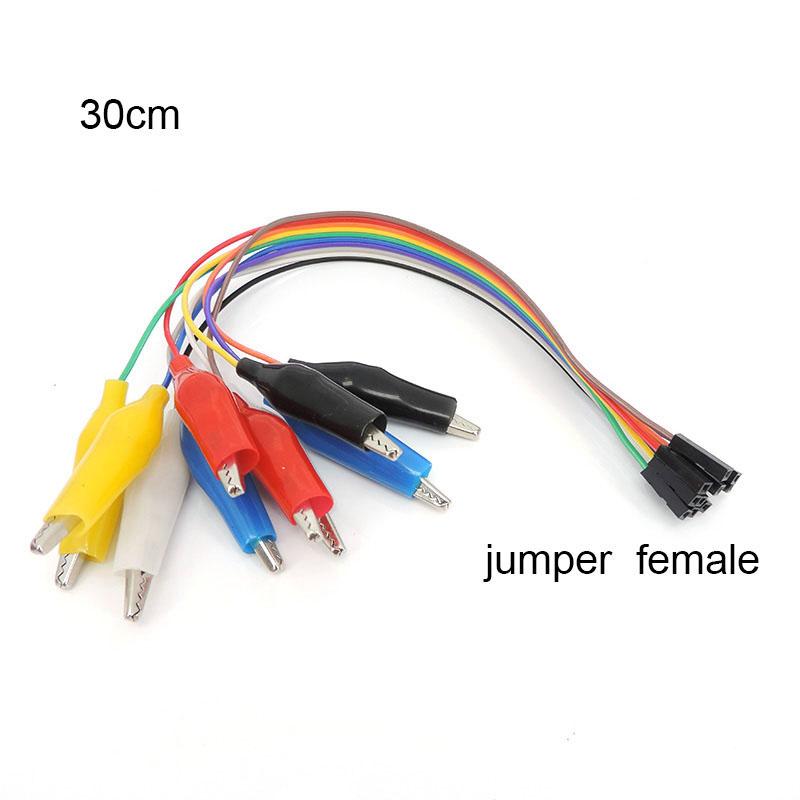 10 шт./лот, 20 см 30 см, зажим «крокодил» для перемычки, 10-контактный зажим «мама-крокодил» на 10-контактный гнездовой тестовый кабель для Arduino Raspberry