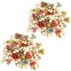 200Pcs Colored Wooden Buttons Mixed Logs Cherry Buttons for Sewing Children Sweater Crafts