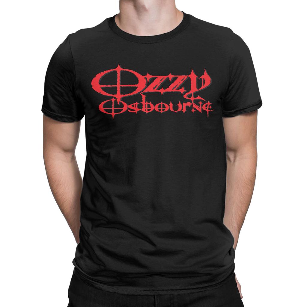 Novelty Ozzy Osbourne Logo T-Shirts for Men Round Neck Pure Cotton T Shirt Short Sleeve Tee Shirt Plus Size Clothes